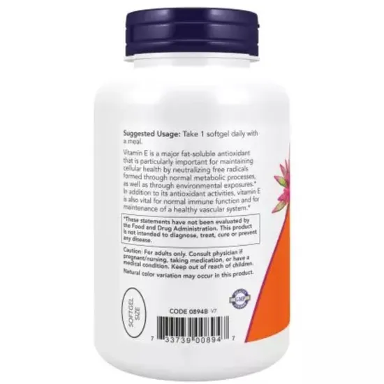 NOW Foods Vitamin E-400 Natural Mixed Tocopherols Softgels 50 Softgels
