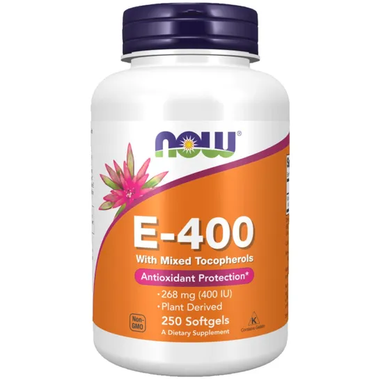 NOW Foods Vitamin E-400 Natural Mixed Tocopherols Softgels 50 Softgels