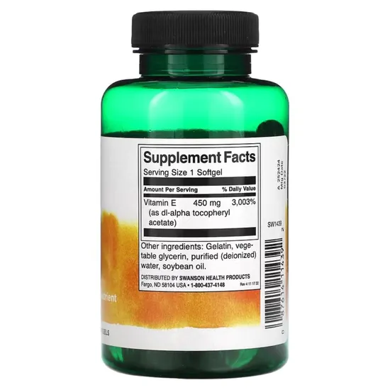 Swanson Vitamin E 1000iu 60 Softgels