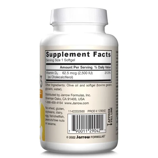 Jarrow Formulas Vitamin D3 2500iu Softgels 100