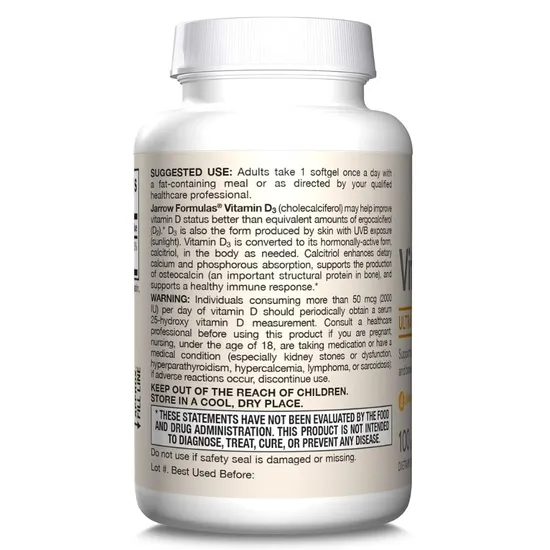 Jarrow Formulas Vitamin D3 2500iu Softgels 100