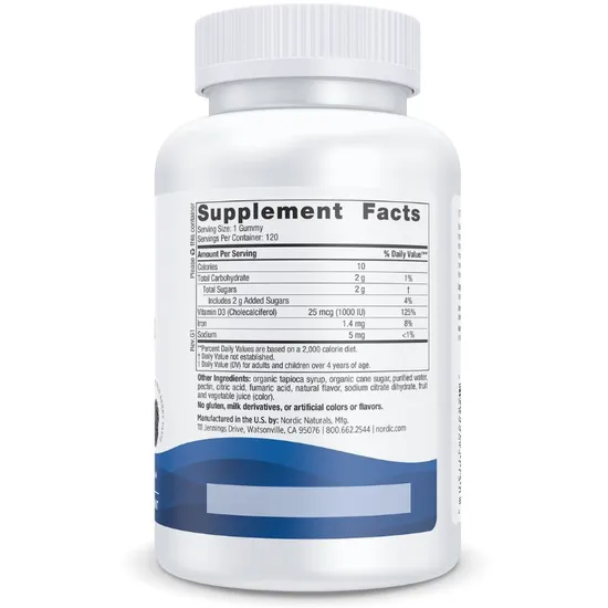 Nordic Naturals Vitamin D3 1000iu Wild Berry Gummies 120 Gummies