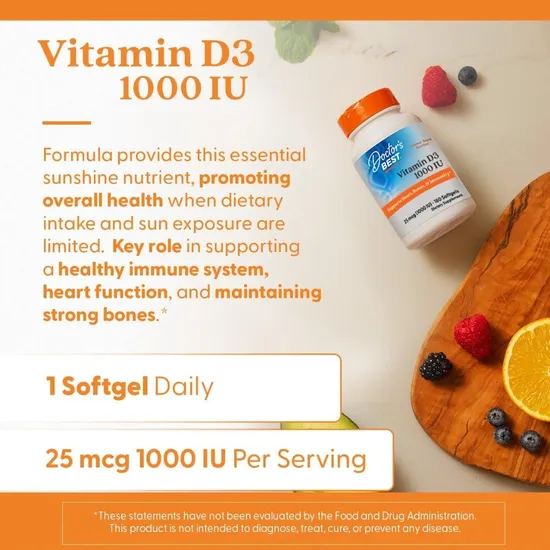 Doctor's Best Vitamin D3 1000iu 180 Softgels