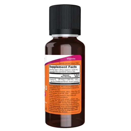 NOW Foods Vitamin D-3 Liquid 1000iu Extra Strength 30ml