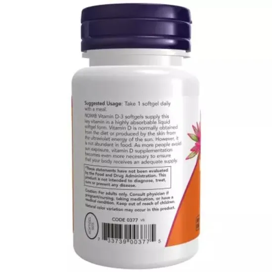 NOW Foods Vitamin D-3 2000iu 30 Softgels