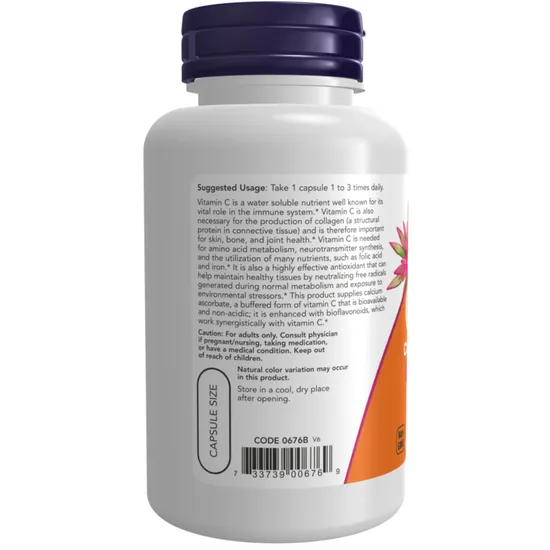 NOW Foods Vitamin C-500 Calcium Ascorbate-C Capsules 100 Capsules
