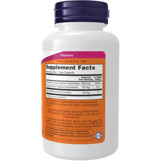NOW Foods Vitamin C-500 Calcium Ascorbate-C Capsules 100 Capsules