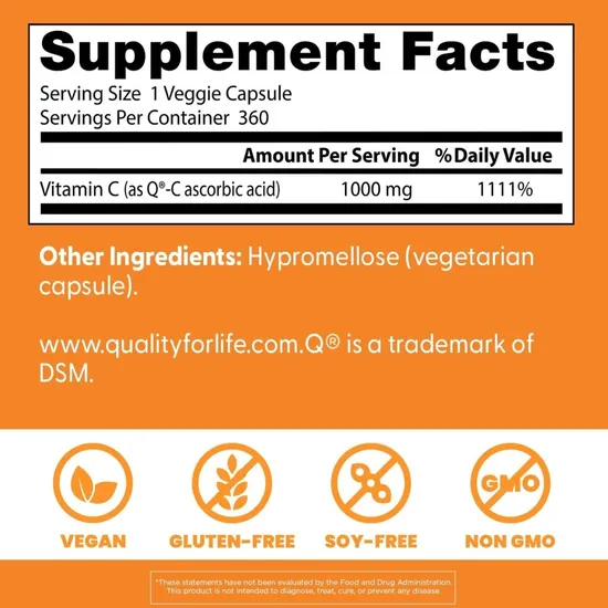 Doctor's Best Vitamin C With Quali-C 1000mg 360 Vcaps