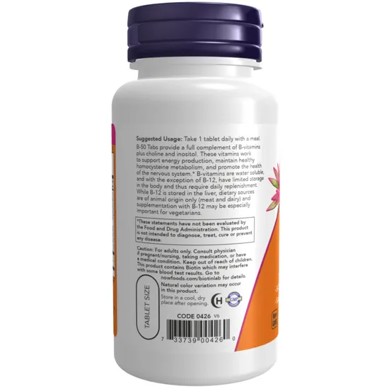 NOW Foods Vitamin B-50 100 Tablets