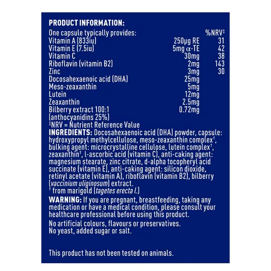 Higher Nature Visual Eyes Vegetable Capsules 30 Capsules