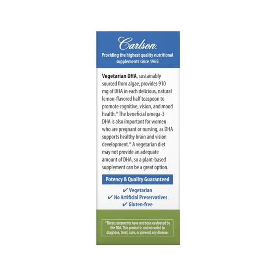 Carlson Labs Vegetarian DHA Natural Lemon 60ml