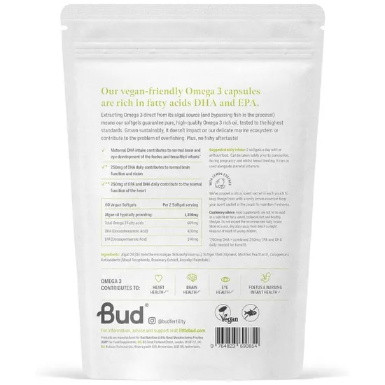 Bud Nutrition Vegan Omega Softgels 3 Softgels