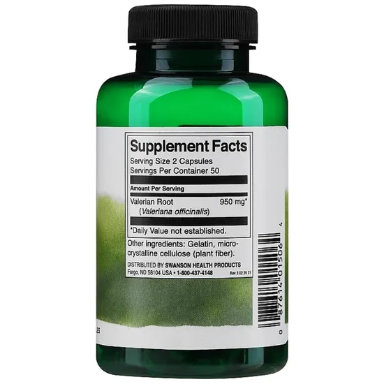 Swanson Valerian Root 475mg Capsules 100 Capsules