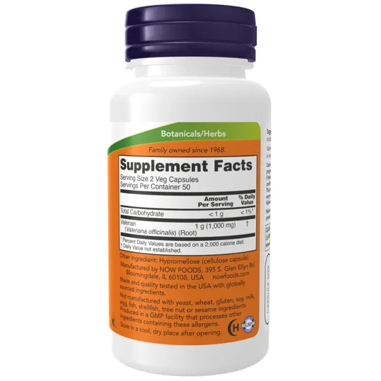 NOW Foods Valerian Root 500mg Capsules 100 Capsules
