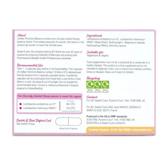 SC Nutra UniBac Feminine Balance Capsules 50 Capsules