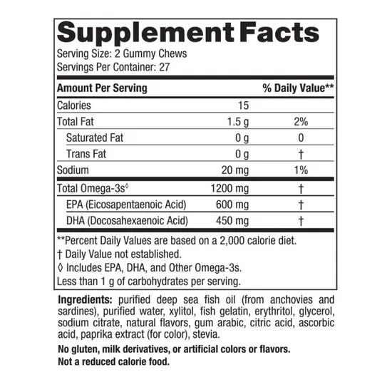 Nordic Naturals Ultimate Omega Tropical Fruit Gummies 54 Gummies