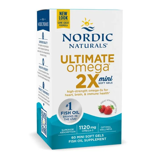 Nordic Naturals Ultimate Omega 2x Mini 1120mg Strawberry Mini Softgels 60