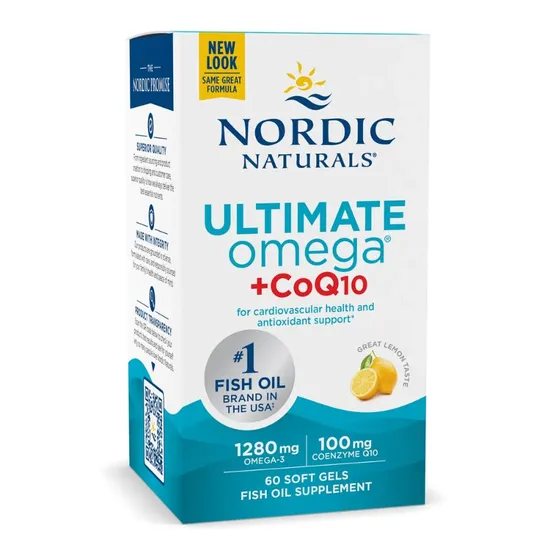 Nordic Naturals Ultimate Omega + CoQ10 1280mg Lemon 60 Softgels