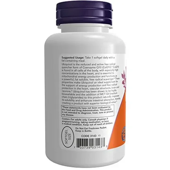 NOW Foods Ubiquinol 100mg 120 Softgels