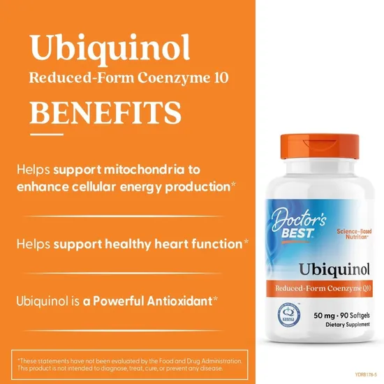 Doctor's Best Ubiquinol With Kaneka QH 50mg-90 Softgels