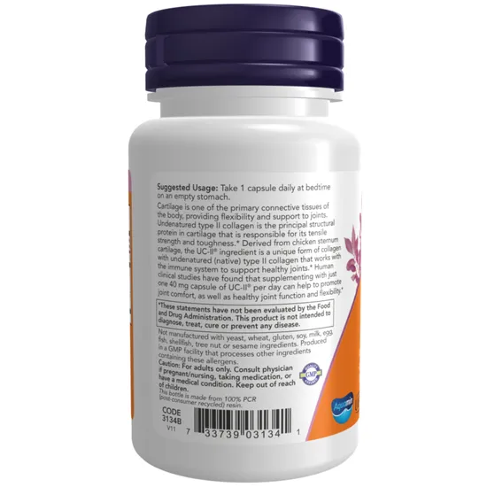 NOW Foods UC-II Undenatured Type II Collagen 60 Capsules