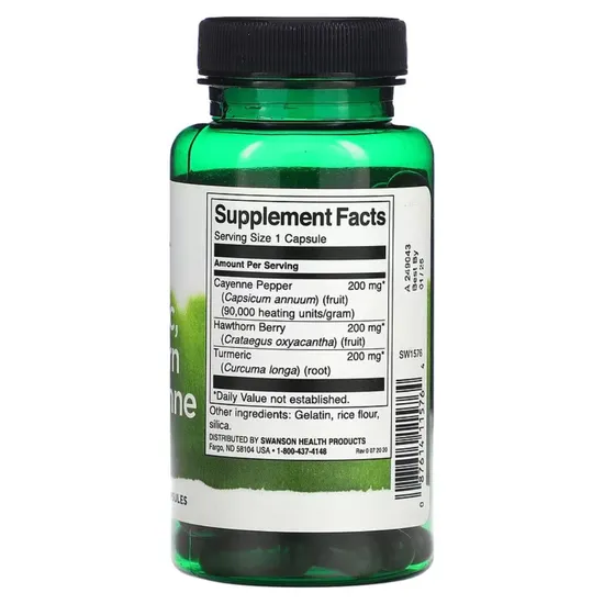 Swanson Turmeric Hawthorn & Cayenne Capsules 60 Capsules