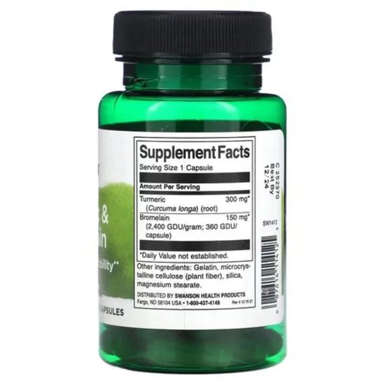 Swanson Turmeric & Bromelain Capsules 60 Capsules
