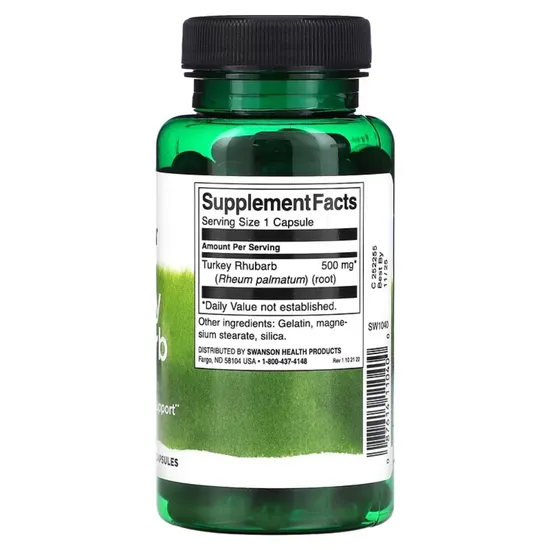 Swanson Turkey Rhubarb Capsules 100 Capsules