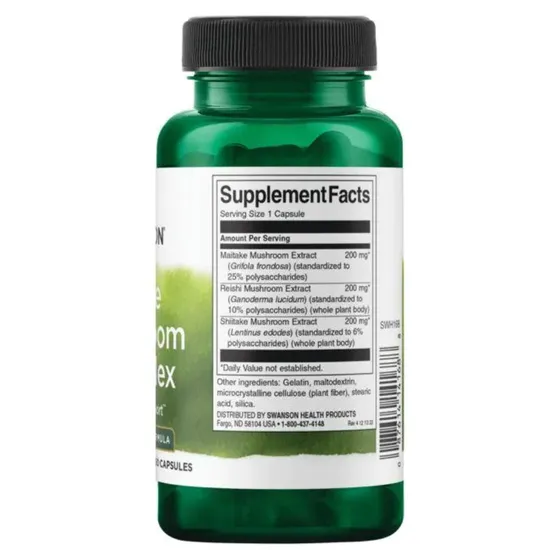 Swanson Triple Mushroom Standardised Complex Capsules 60 Capsules