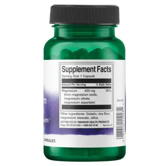 Swanson Triple Magnesium Complex 400mg Capsules 30 Capsules