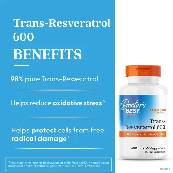 Doctor's Best Trans-Resveratrol 600 600 mg - 60 Veg Caps