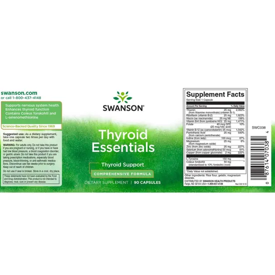 Swanson Thyroid Essentials Capsules 90 Capsules