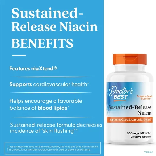 Doctor's Best Time-release Niacin With niaXtend 500mg Tabs 120