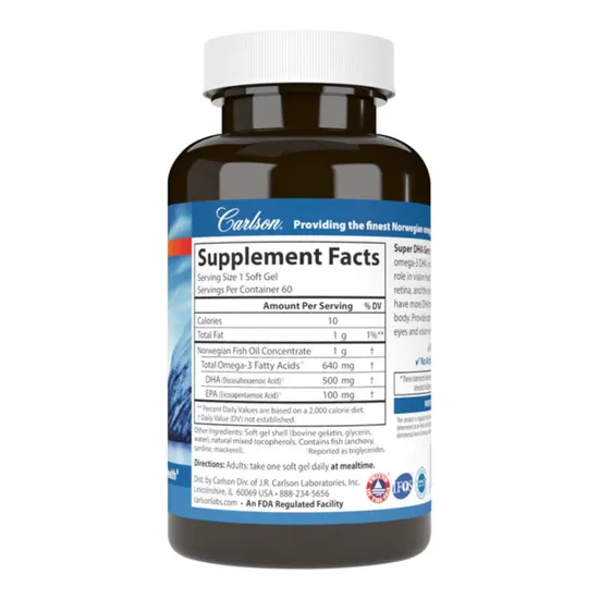 Carlson Labs Super DHA Gems 500mg 60+20