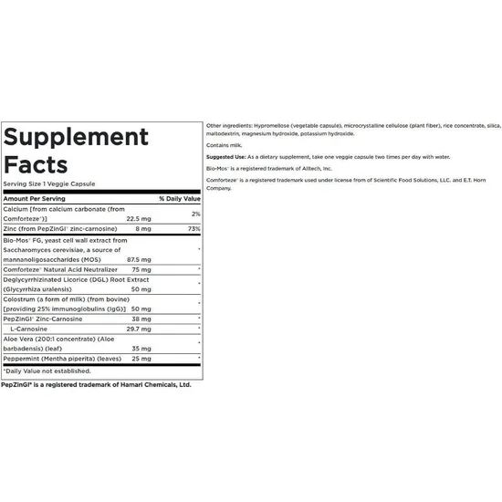 Swanson Stomach Defence Essentials With PepZinGI & Comforteze Capsules 60 Capsules