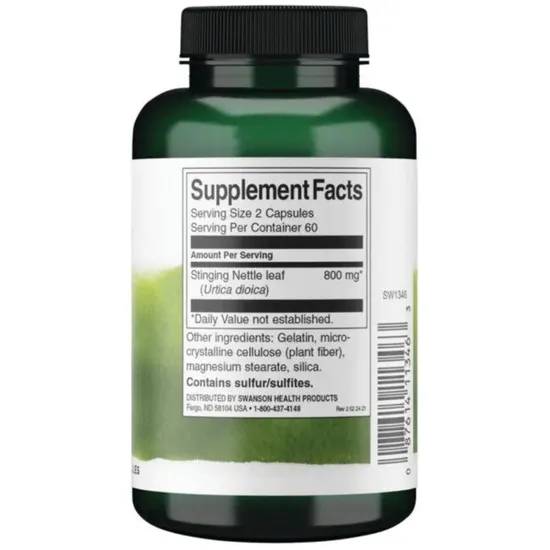 Swanson Stinging Nettle Leaf Capsules 400mg - 120 Capsules