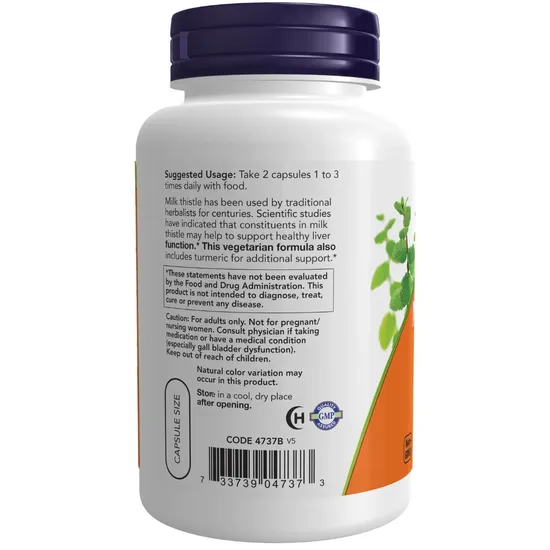 NOW Foods Silymarin With Turmeric 150mg Capsules 120 Capsules