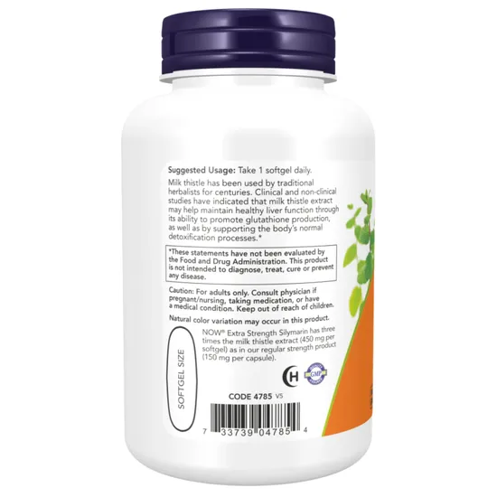 NOW Foods Silymarin Milk Thistle Extract Extra Strength 120 Softgels
