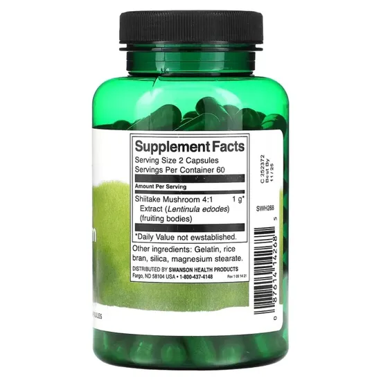 Swanson Shiitake Mushroom Extract 500mg Capsules 120 Capsules