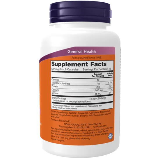 NOW Foods Shark Cartilage 750mg Capsules 100 Capsules