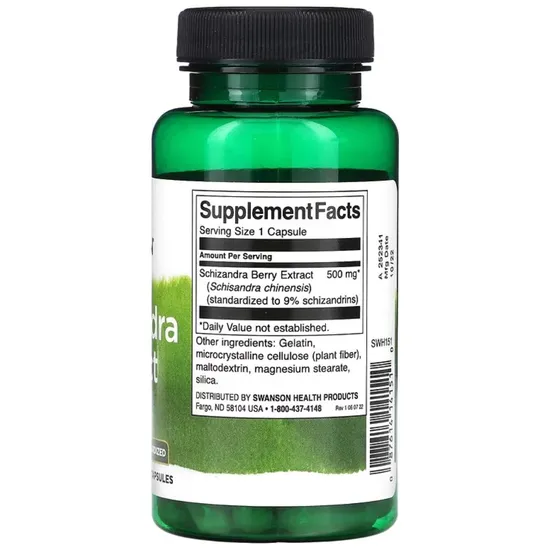 Swanson Schizandra Extract 500mg Capsules 60 Capsules