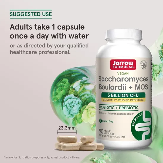 Jarrow Formulas Saccharomyces Boulardii + MOS 90 Veg Caps