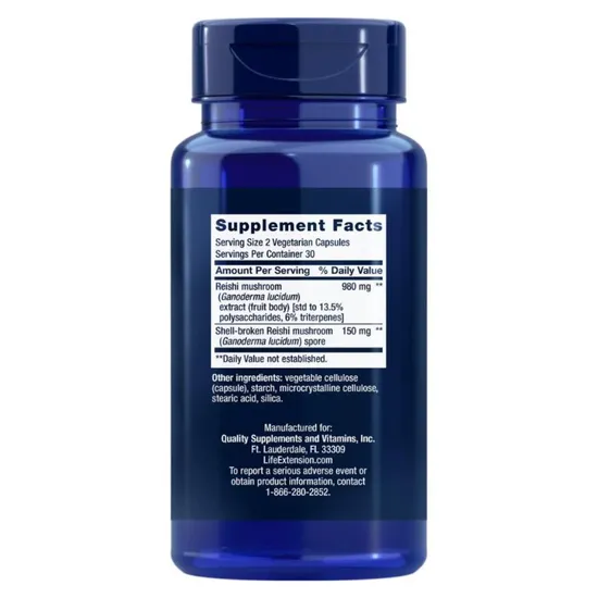 Life Extension Reishi Extract Mushroom Complex 60 Veg Caps