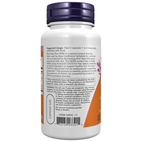 NOW Foods Red Yeast Rice With CoQ10 600mg 60 Capsules
