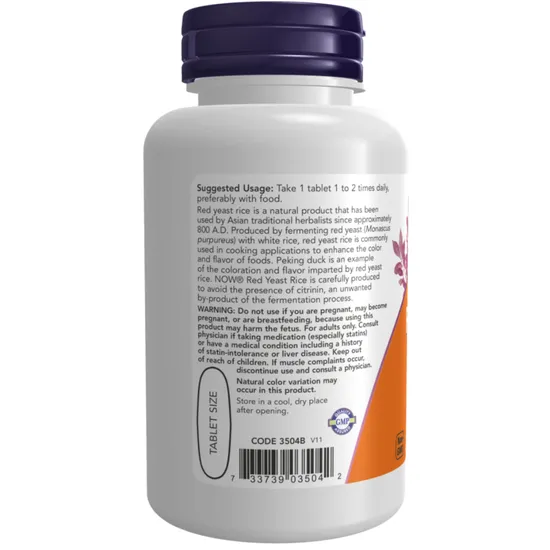 NOW Foods Red Yeast Rice 1200mg 60 Tablets