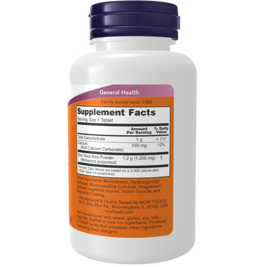 NOW Foods Red Yeast Rice 1200mg 60 Tablets