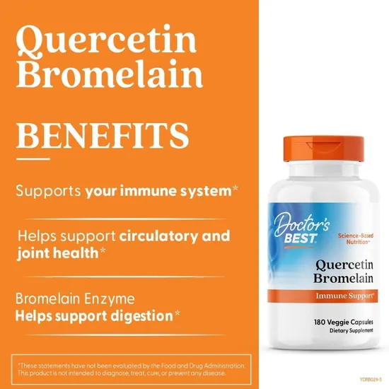 Doctor's Best Quercetin Bromelain 180 Veg Caps