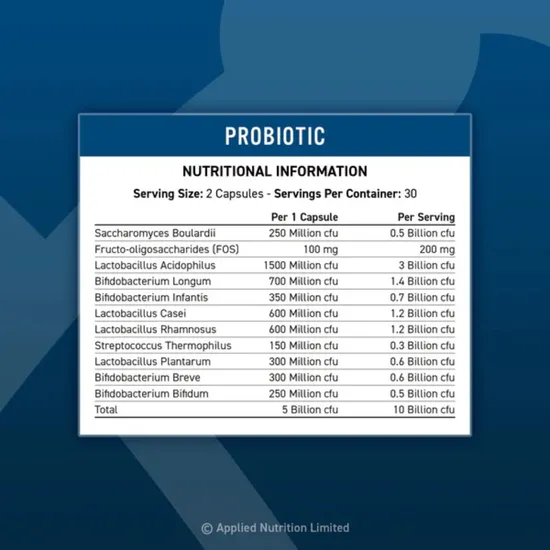 Applied Nutrition Probiotic Capsules 60 Capsules