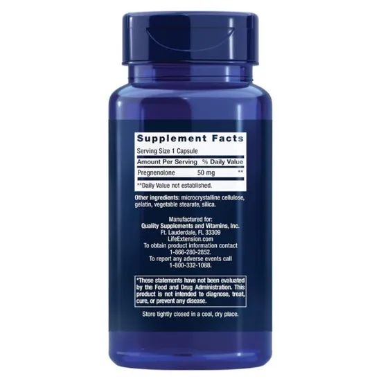 Life Extension Pregnenolone 50mg 100 Capsules
