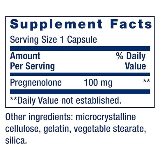 Life Extension Pregnenolone 100mg 100 Capsules